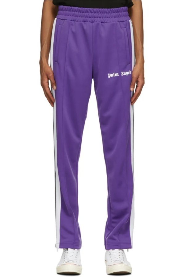Purple Classic Slim Track Pants