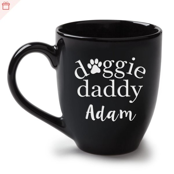 Personalized Doggie Daddy Bistro Mug Black | Petco