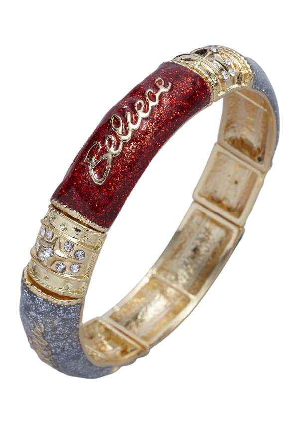 Gold Tone Crystal Believe Bracelet