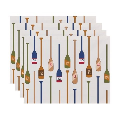 , 18 x 14 Inch, Oar Numbers, Geometric Print Placemat (Set of 4), Ivory - Walmart.com