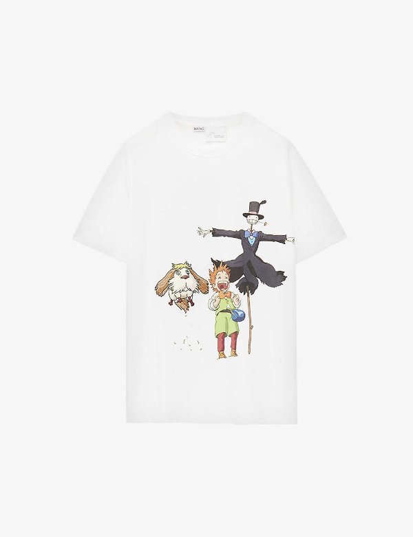 x Howl's Moving Castle Heen, Markl and Turnip Head cotton-jersey T-shirt