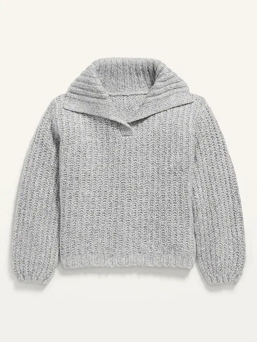 Shawl-Collar Shaker-Stitch Pullover Sweater for Toddler GirlsReview Snapshot4.8Ratings Distribution