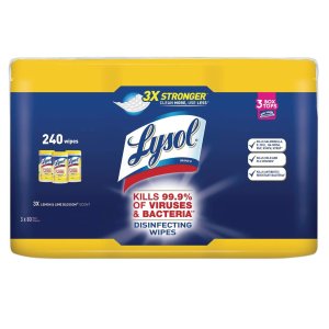 Lysol Disinfecting Wipes Value Pack, Lemon And Lime Blossom, 240 Count