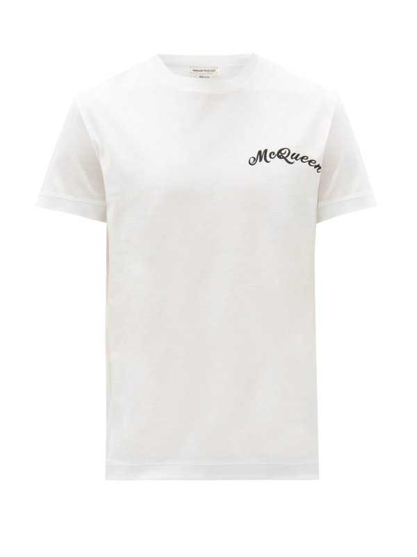 Logo-embroidered cotton-jersey T-shirt | Alexander McQueen | MATCHESFASHION US