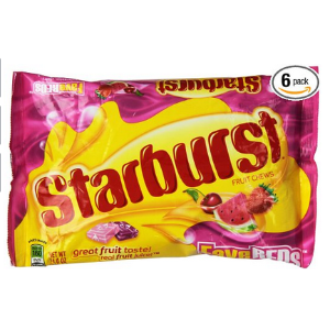 Starburst西瓜樱桃草莓混合水果味硬糖14-Ounce每袋 (6袋装)
