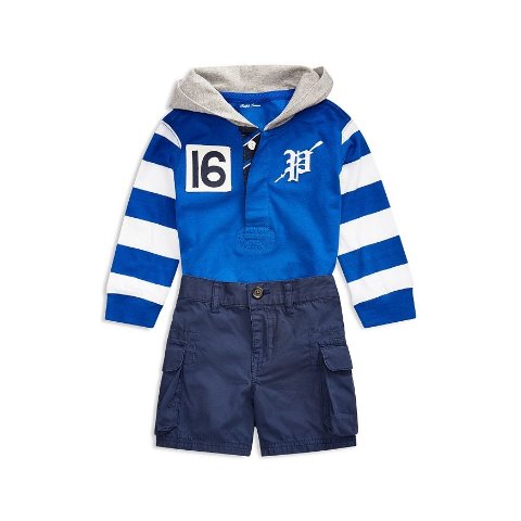 Ralph LaurenBoys  Rugby Shirt, Belt & Cargo Shorts Set - Baby