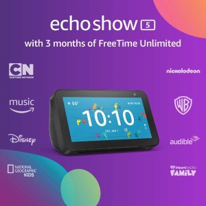 Echo Show 5 语音助手 智能显示器+ 3 months of Amazon Kids+
