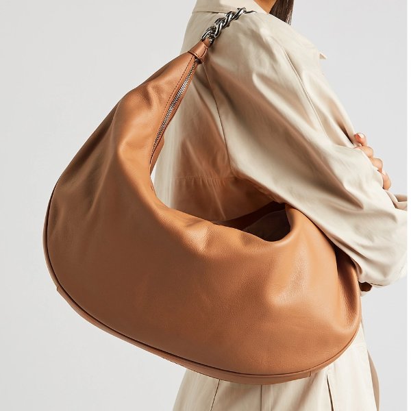 Sasha large brown leather shoulder bag