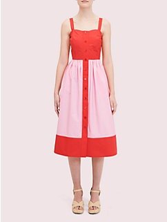 colorblock poplin dress