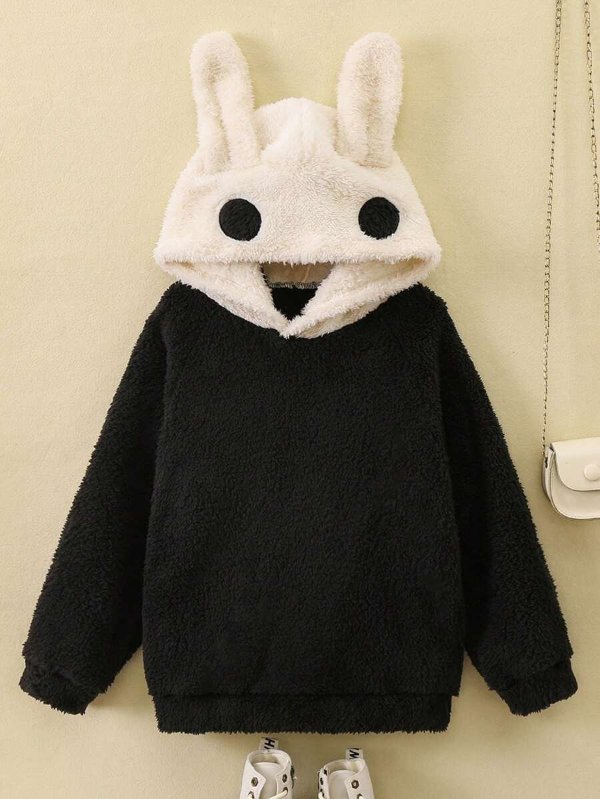 兔子耳朵造型卫衣