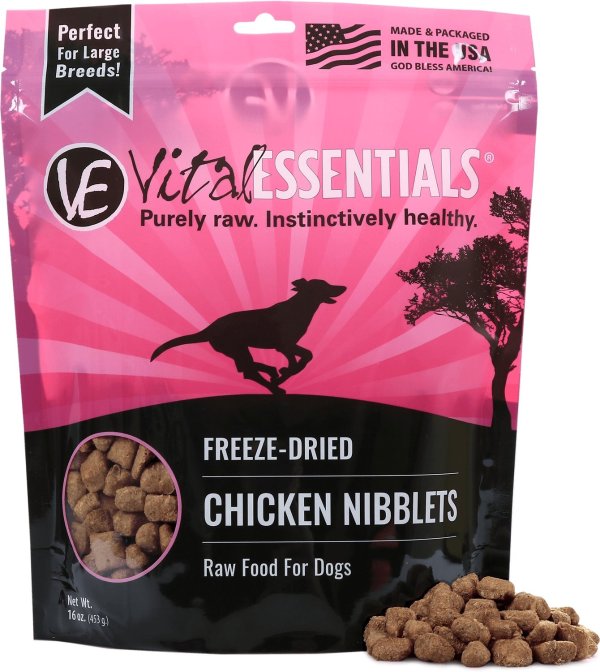 Chicken Nibblets Grain-Free Freeze-Dried Dog Food, 1-lb bag - Chewy.com