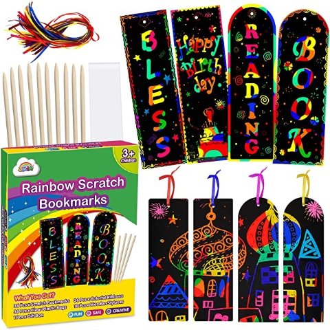 ZMLM Scratch Paper Art-Craft Gifts Christmas for Kids - Rainbow  Scratch Off Art Set Activity Coloring Craft Drawing Pad Black Magic Art  Craft Supplies Kits for Girls Boys Birthday Present Party