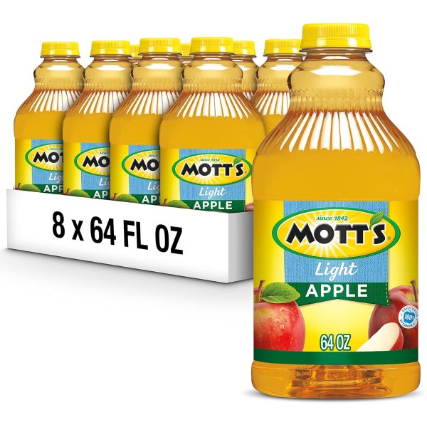 Mott's Apple Light Juice Drink, 64 fl oz bottle (Pack of 8)