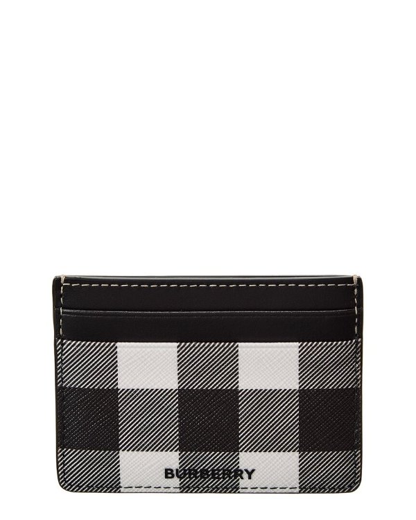 Exaggerated Check E-Canvas & Leather Card Case