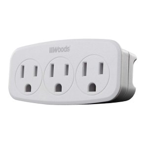 Woods 41013 Wall Adapter with 3 Grounded Power Outlets