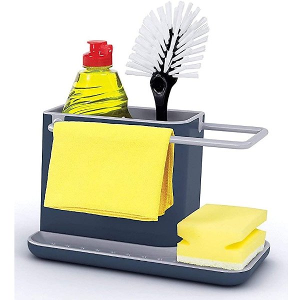 Sink Caddy Kitchen Sink Organizer Sponge Holder Dishwasher-Safe, Regular, Gray