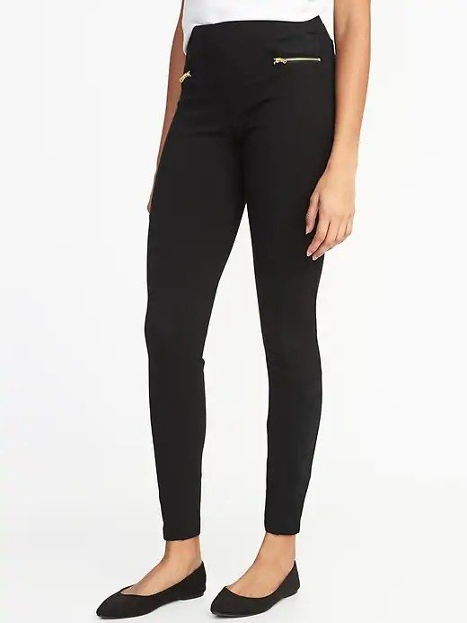 High-Rise Stevie Ponte-Knit Sueded-Trim Zip-Panel Pants for Women