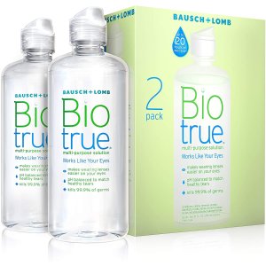 Biotrue Contact Lens Solution for Soft Contact Lenses, Multi-Purpose, 10 oz, Pack of 2