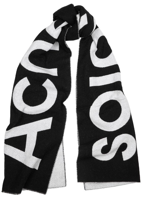 Toronto logo-intarsia wool-blend scarf