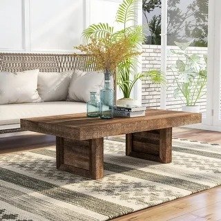 Furniture of America Anaisha Rustic 50-inch Solid Wood Coffee Table