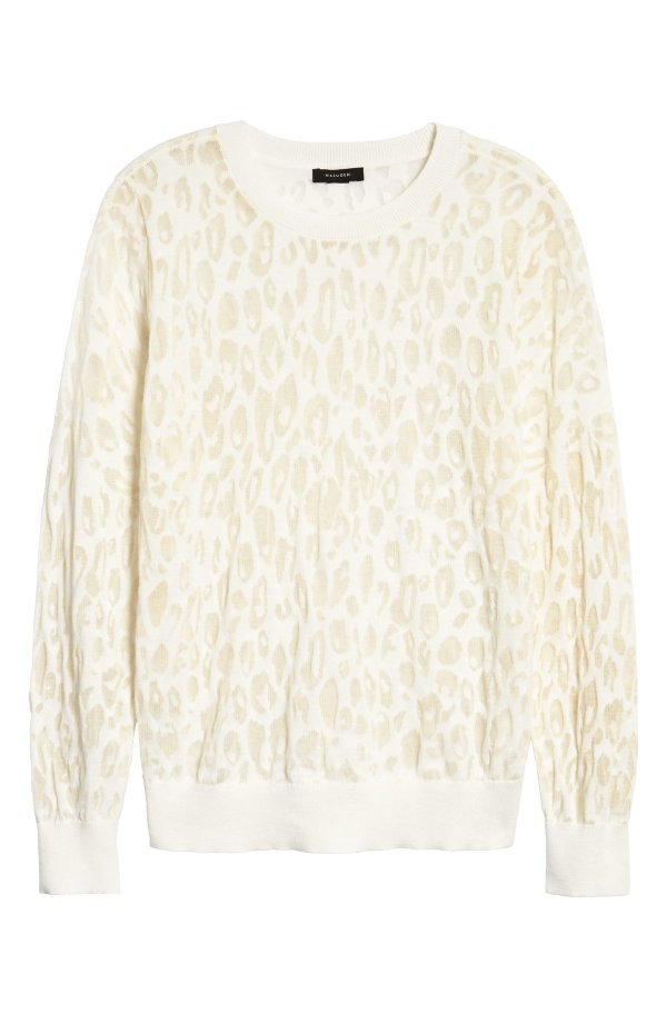 Leopard Burnout Crewneck Sweater