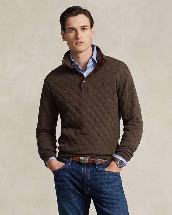 Quilted Double Knit Pullover