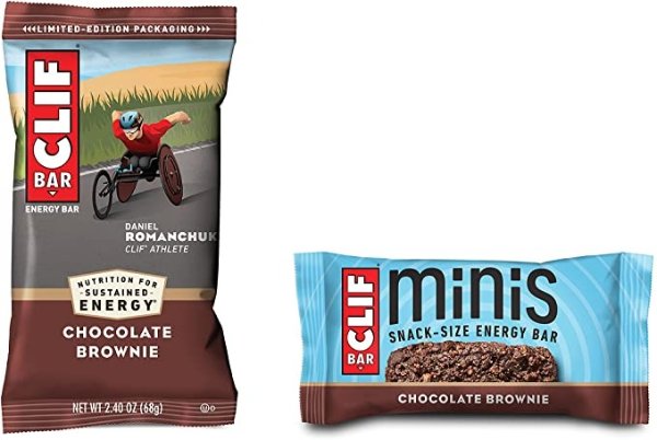 s - Chocolate Brownie - 10 Full Size and 10 Mini Energy Bars - Made with Organic Oats - Plant Based Food - Vegetarian - Kosher (2.4oz and 0.99oz Protein Bars), 20 Piece Assortment