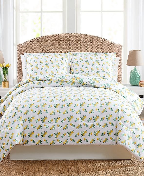 Lemon Floral Twin 2PC Comforter Set