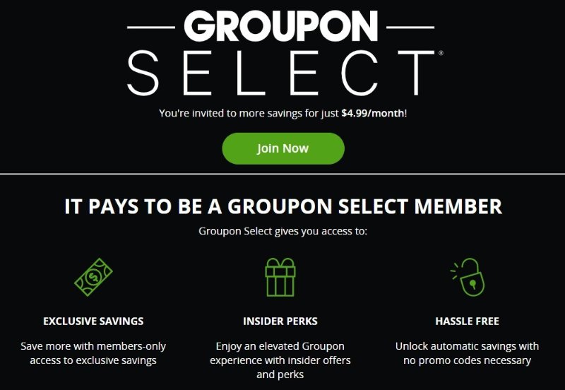 Groupon Select 会员优惠