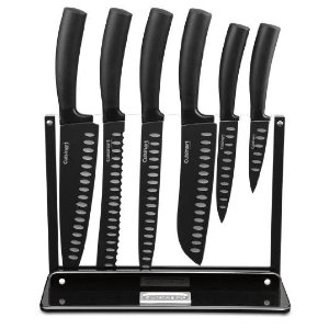 亚马逊闪购！Cuisinart 黑色不锈钢刀具7件套（带透明刀架）