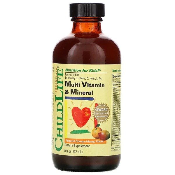 Essentials, Multi Vitamin & Mineral, Natural Orange/Mango Flavor, 8 fl oz (237 ml)