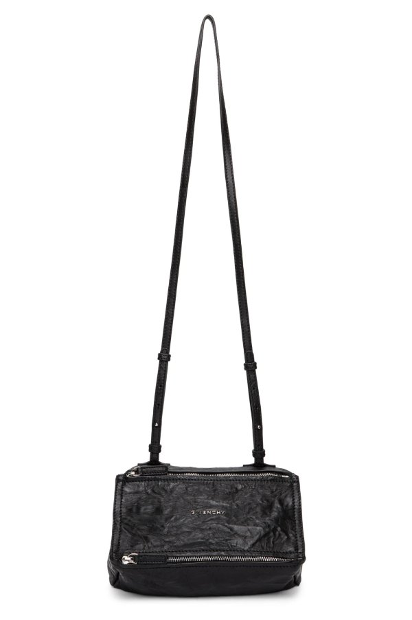 Black Crinkled Mini Pandora Bag