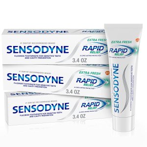 Sensodyne平均$4.23/支快速敏感修复牙膏, 3.4oz, 3支