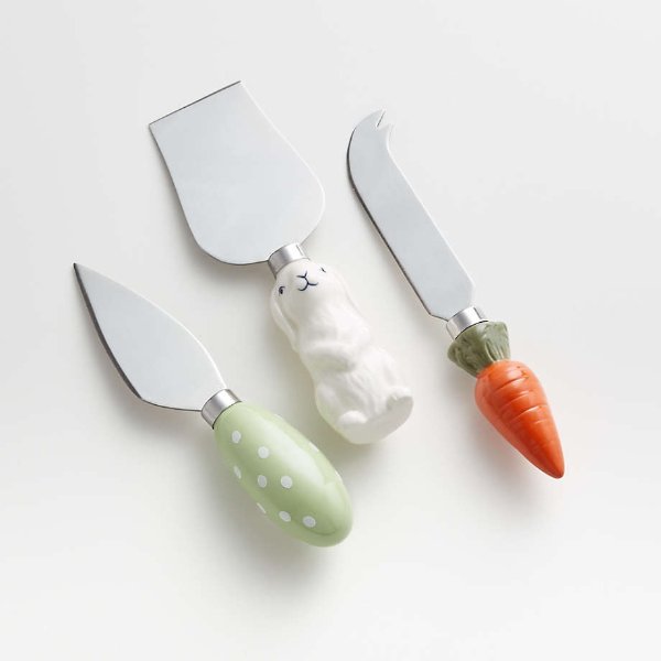 Gaby Easter Cheese Knives, Set of 3 + Reviews | Crate & Barrel