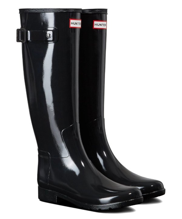 Black Gloss Refined Rain Boot - Women