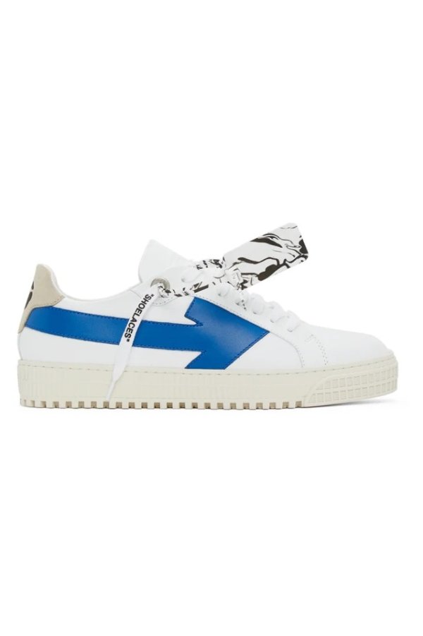 White & Blue Arrows Sneakers
