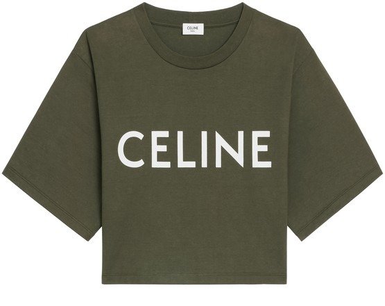 Cropped Celine t-shirt in cotton fleece