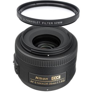 尼康 Nikon 35mm f/1.8G AF-S DX 定焦镜头 + UV滤镜