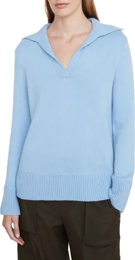 Johnny Collar Wool Blend Easy Sweater