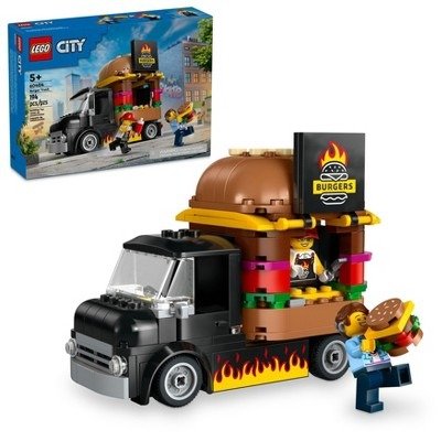 City Burger Truck Toy Building Set, Pretend Play Toy 60404