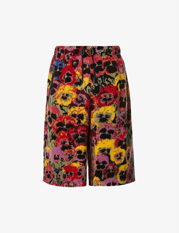 x Joe Brainard Pansies floral-print fleece shorts