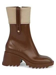 Betty Canvas-Trimmed PVC Rain Boots