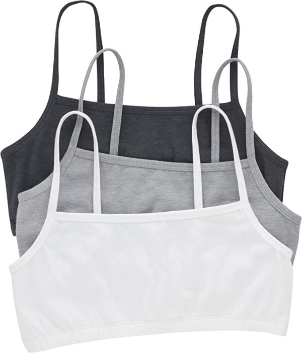 womens String Bralette Pack, Low-Impact Bra, Cooling Stretch Cotton Bralette, 3-Pack