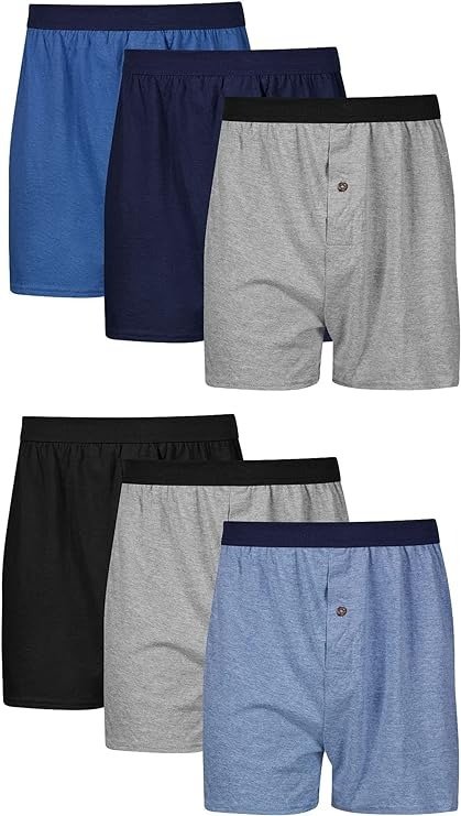 Men's ComfortSoft Underwear Boxers, Soft Knit Moisture-Wicking Jersey Boxers, Multipack (Colors May Vary)