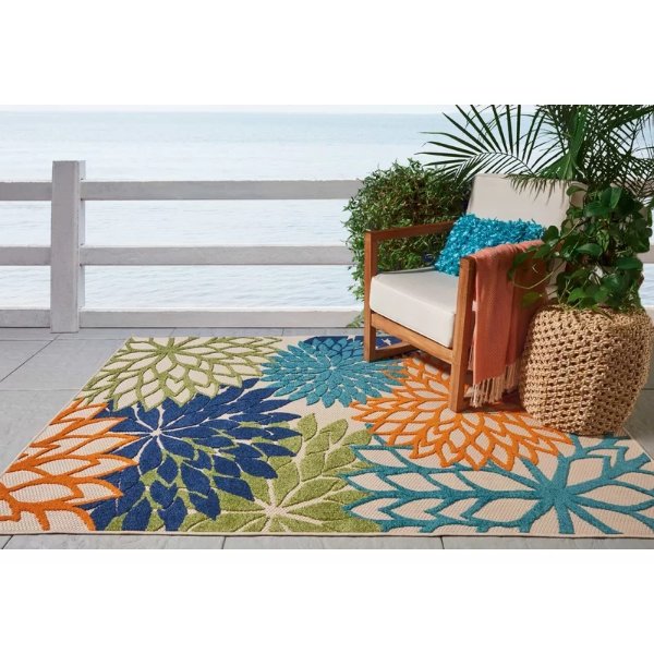Nathalie Cream Indoor/Outdoor Area Rug
