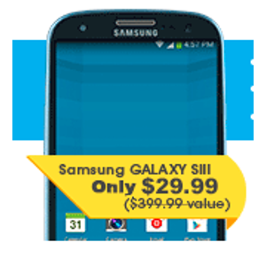 Samsung Galaxy SIII  + Unlimited Talk, Text, and 2GB LTE