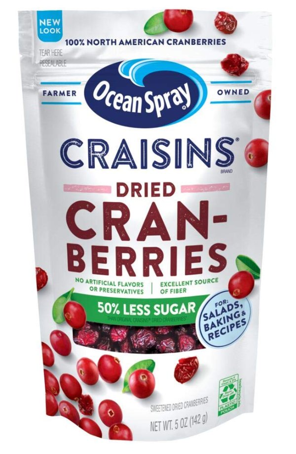 Ocean Spray Craisins Dried Cranberries, Reduced Sugar, 5 Ounce (Pack of 12)