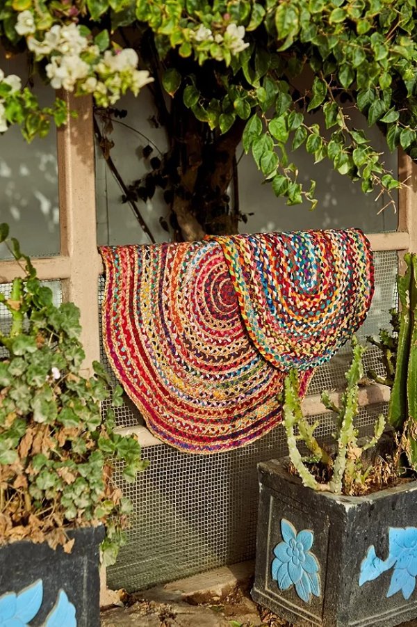 彩色编织地毯