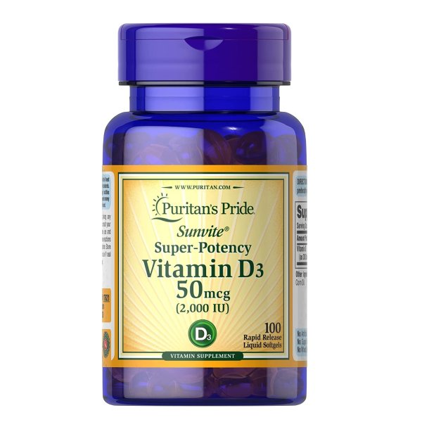 Sunvite Super High Potency Vitamin D3 2000IU 100 Softgels
