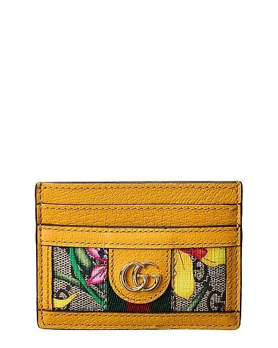 Ophidia GG Supreme Canvas & Leather Card Case / Gilt